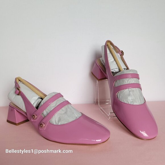 COACH Winley Patent Leather Slingback Mary Jane Pumps-Fuchsia – Women’s Size 8B⭐ - Picture 1 of 16